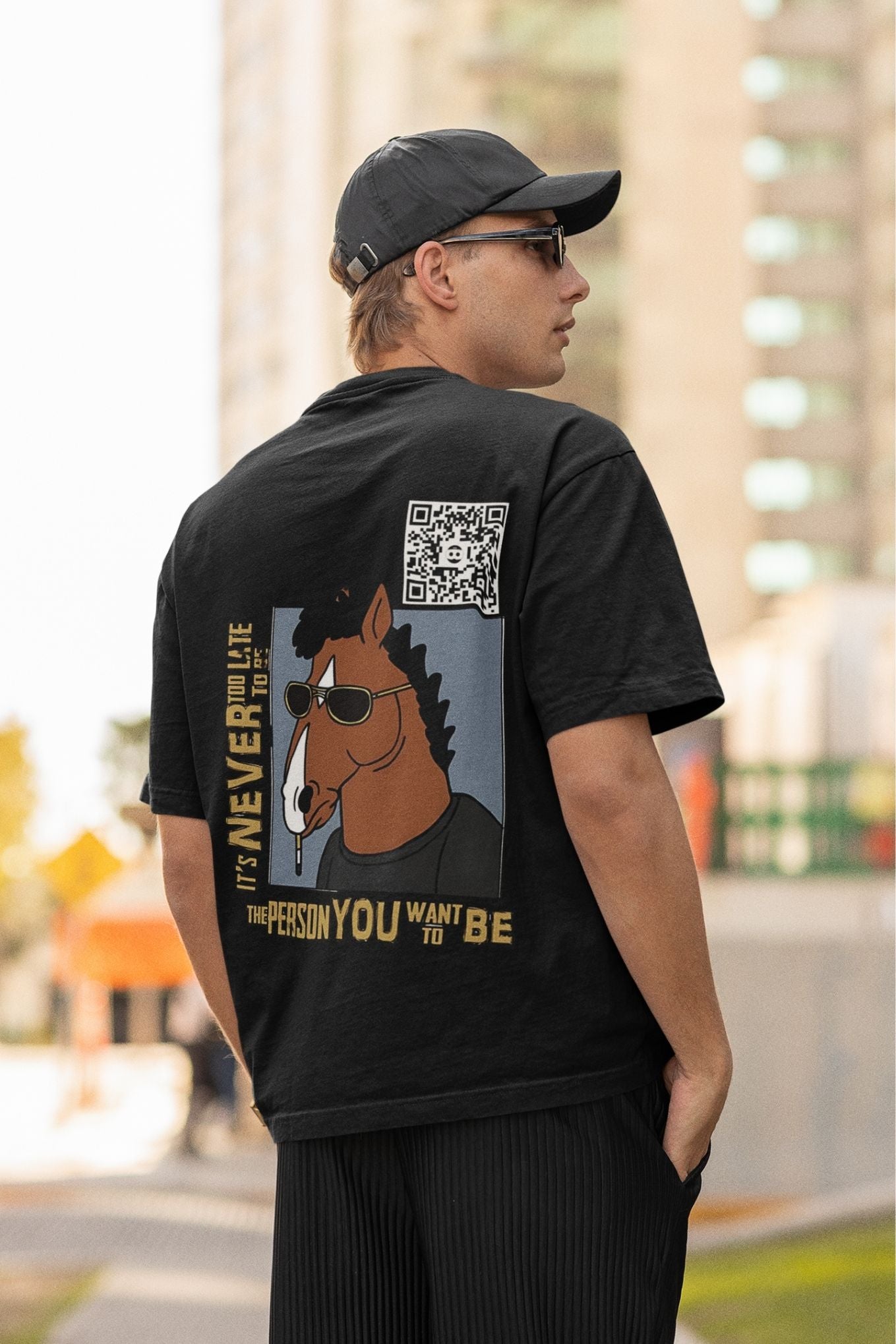 Bojack Horseman Black AR Animated Tee