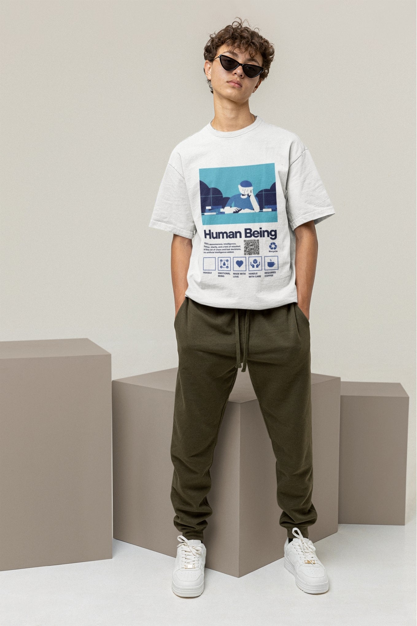 Being Human White AR Tee