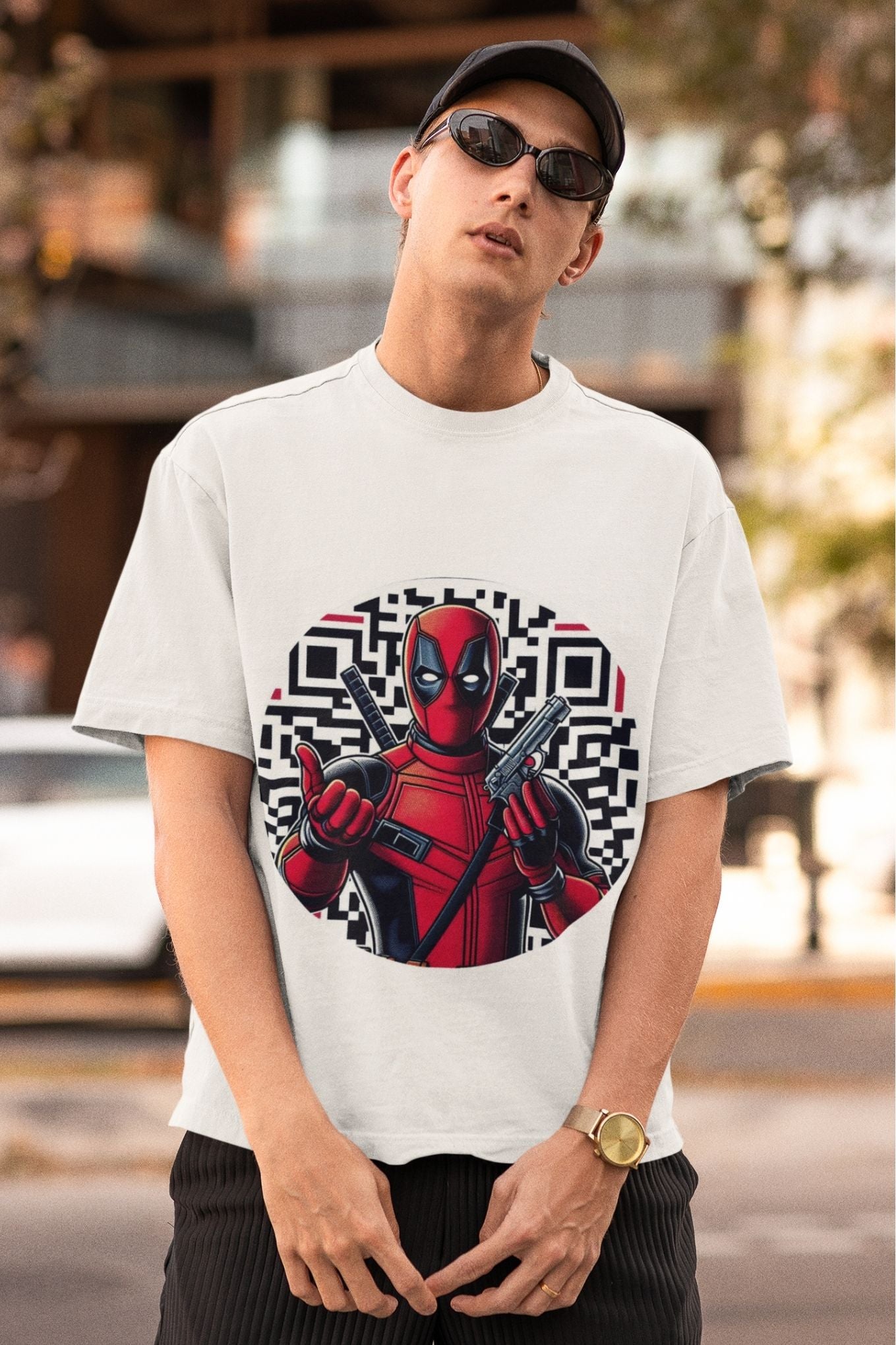 Deadpool Action White AR Tee