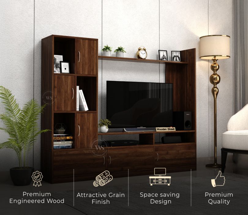 Wayne Engineered Wood TV Unit With Cabinets