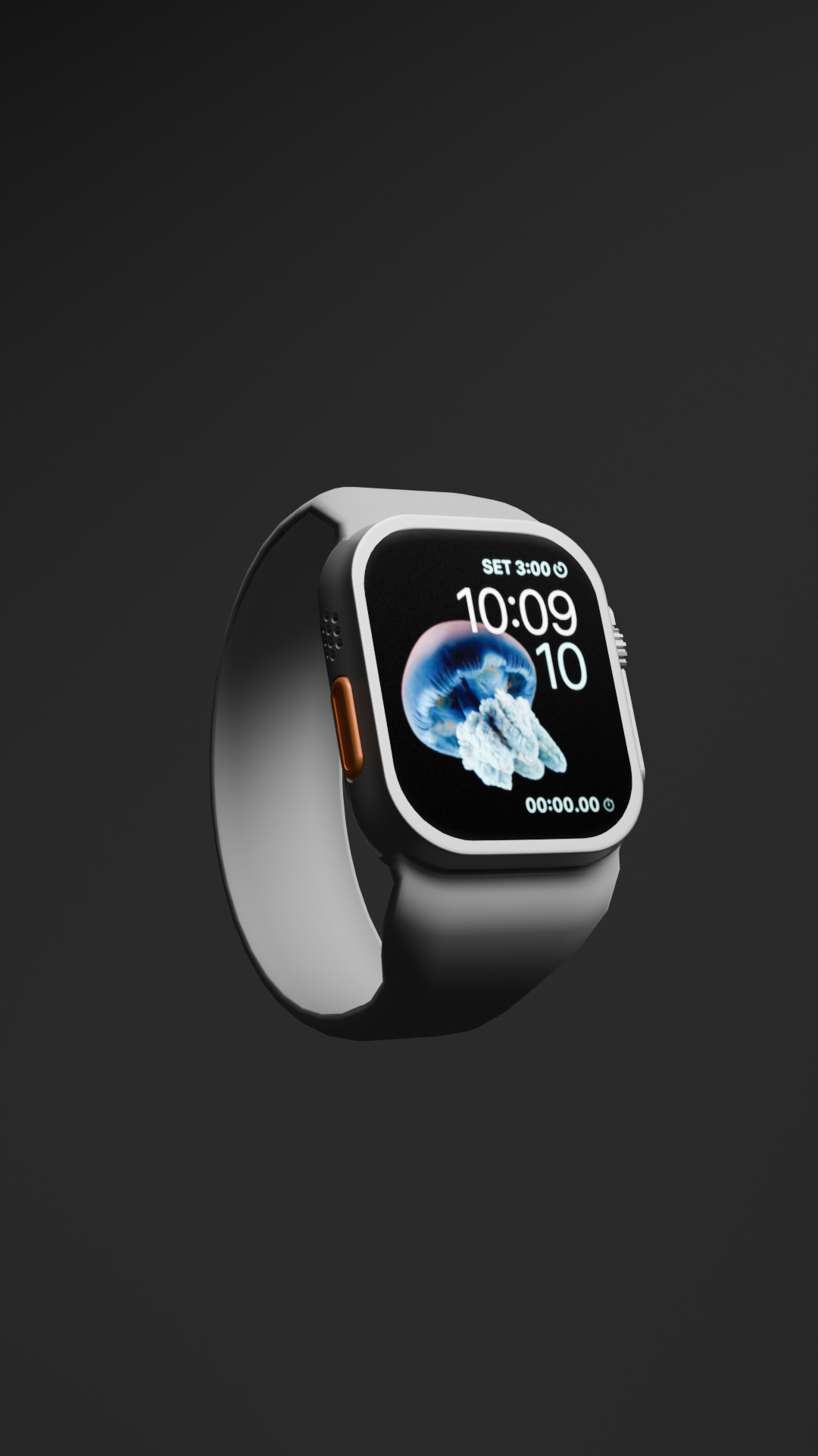 49mm Navy Ocean Band - Natural Titanium Finish