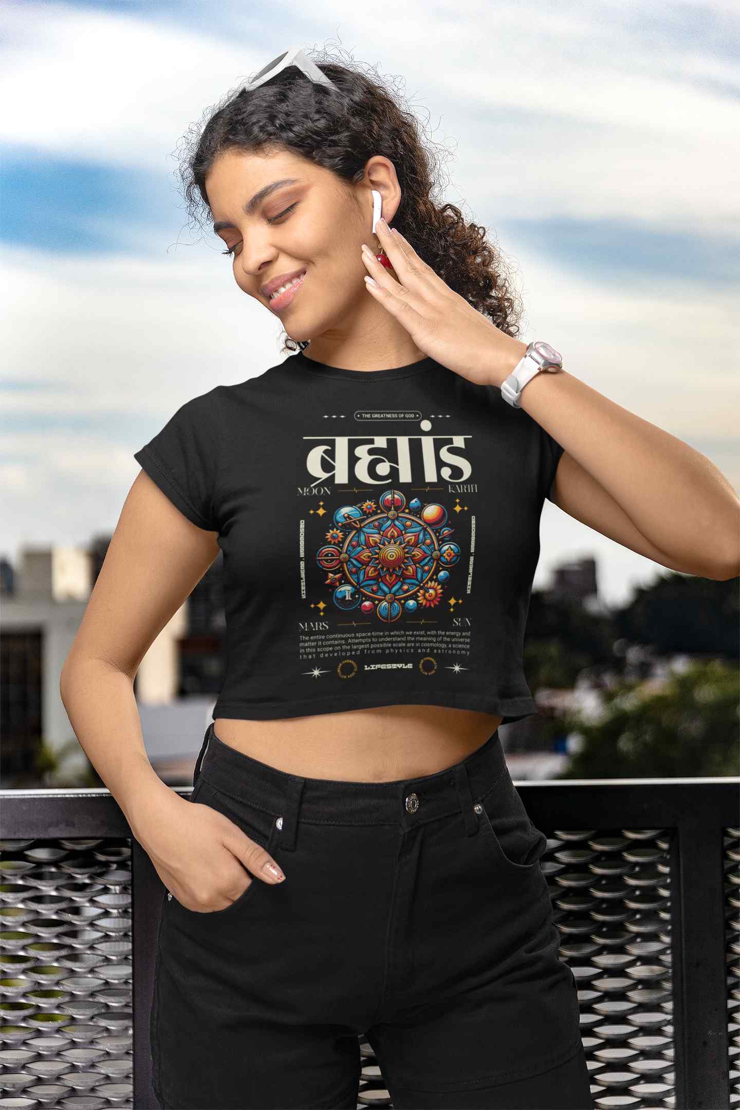 Brahman Print Crop Top