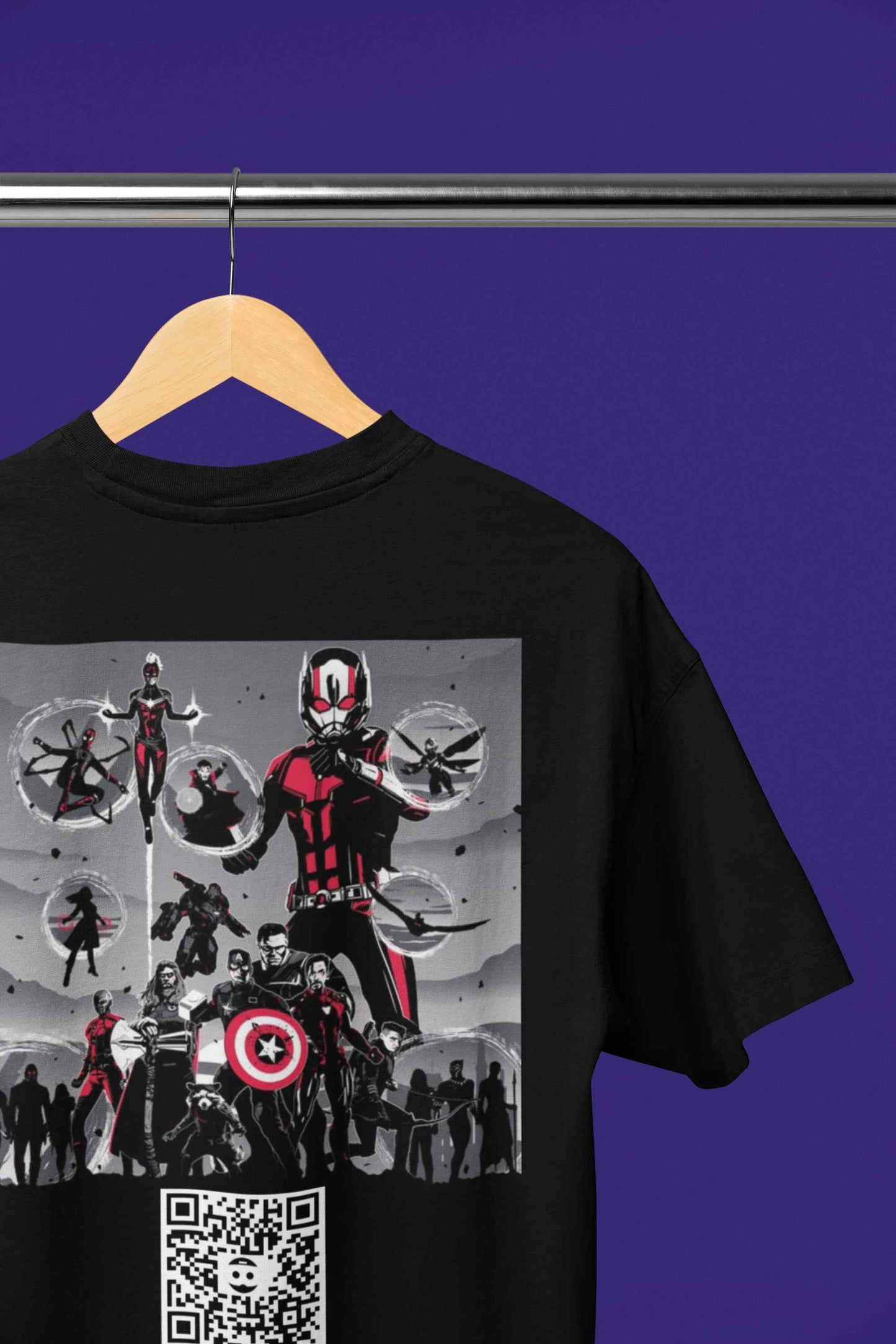 Avengers Assemble Black AR Oversized T Shirt