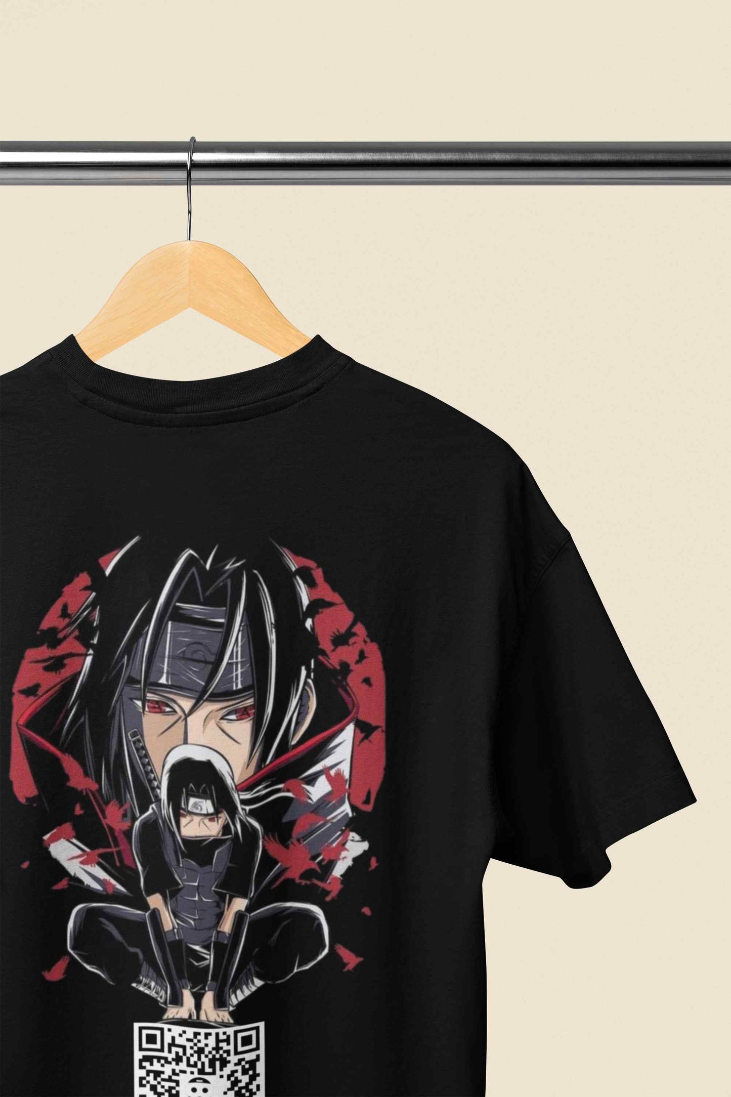 Itachi Uchiha Black AR Oversized T-shirt