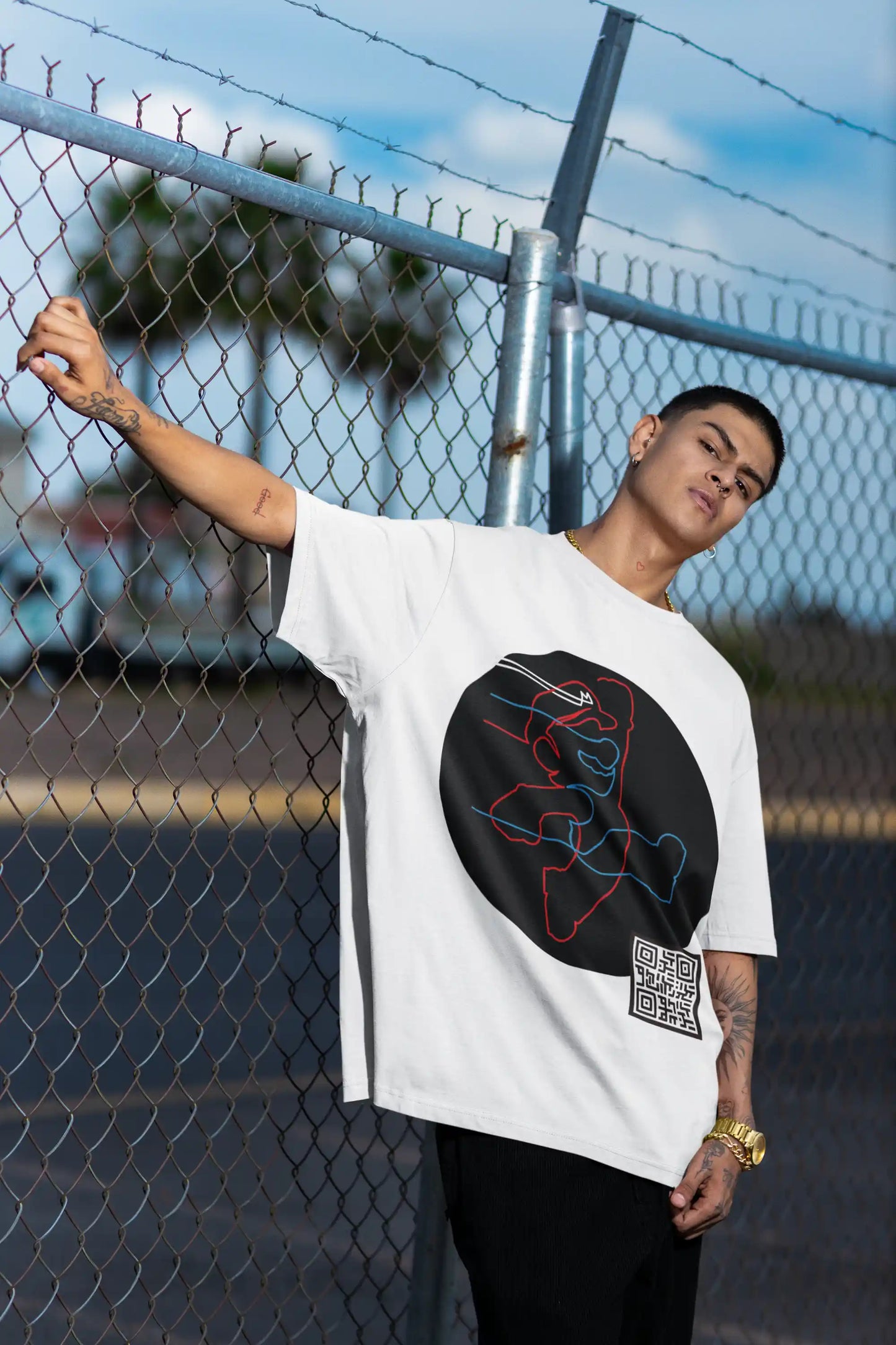 Classic Super Mario White AR Oversized T-shirt