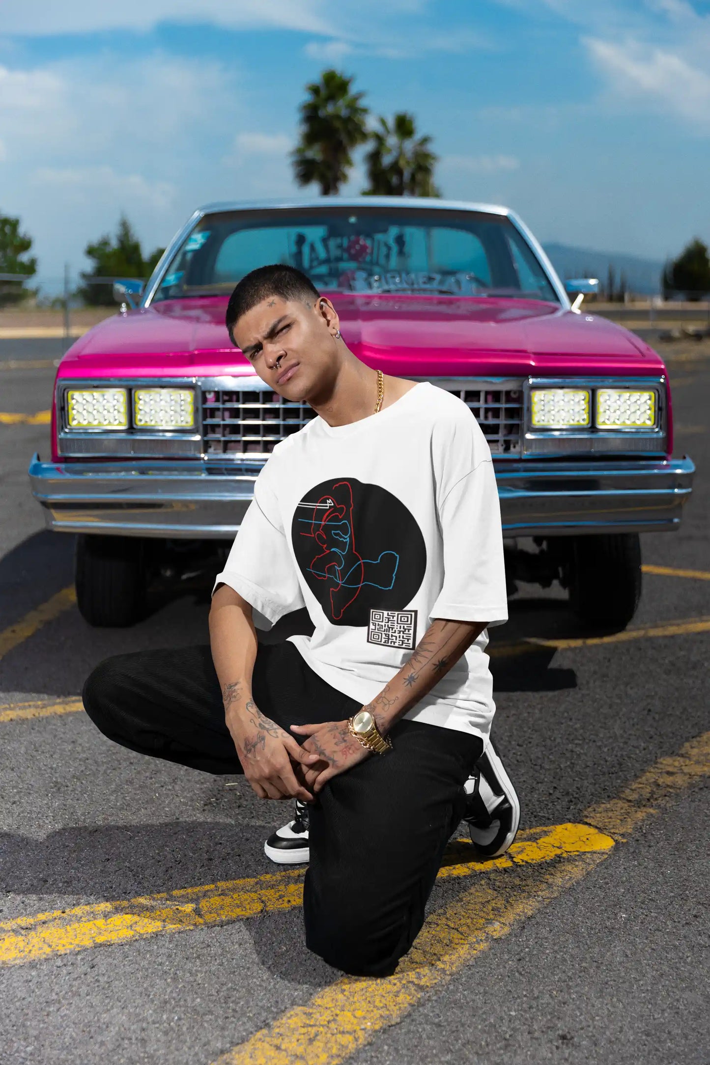 Classic Super Mario White AR Oversized T-shirt