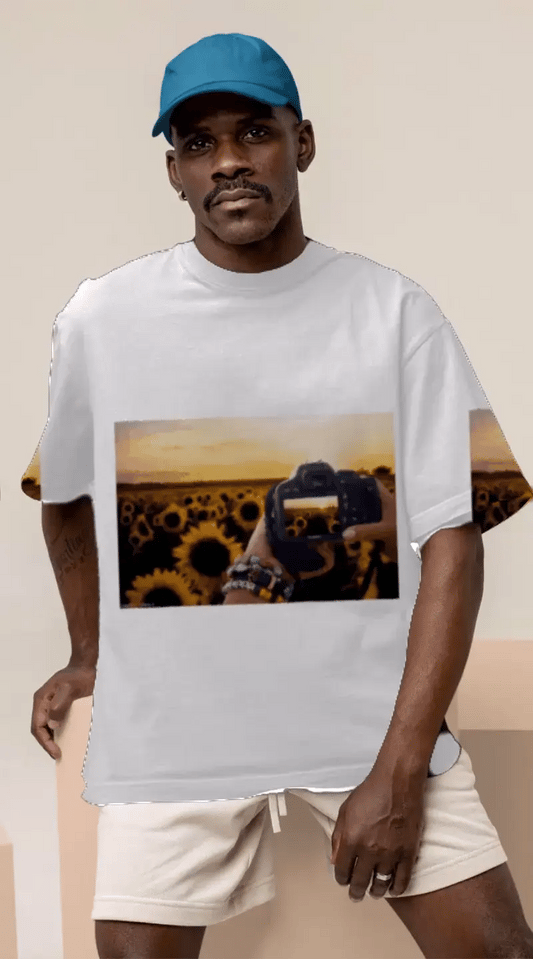 Retro Film Camera Love Black  AR Oversized T-shirt