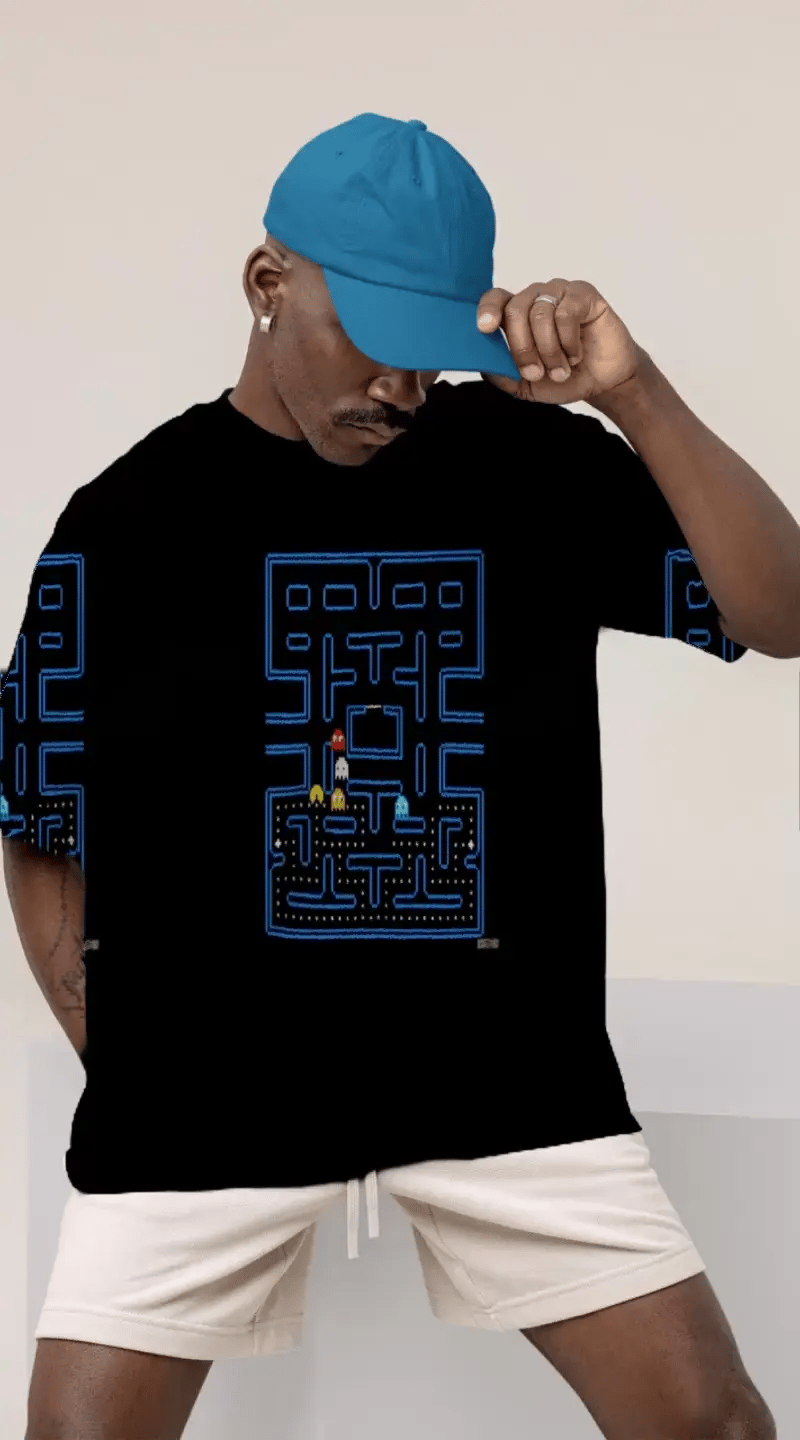 Pixel Ghost Arcade AR Oversized Tshirt