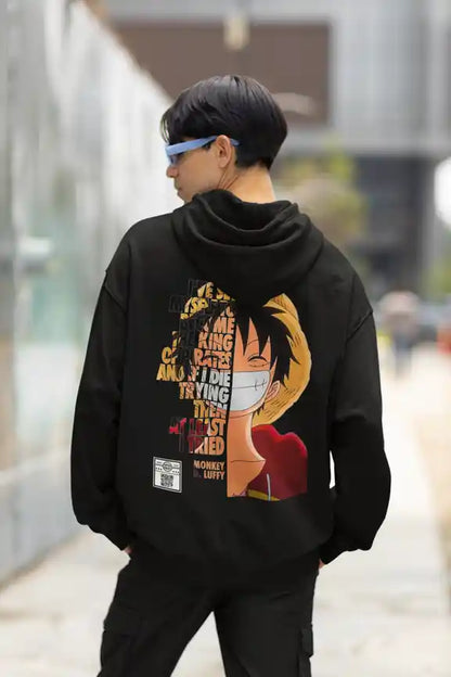 One Piece Luffy Gear AR Black Hoodie