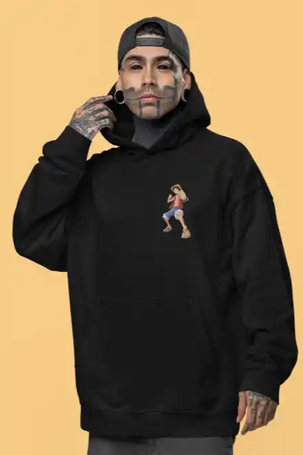 One Piece Luffy AR Black Hoodie