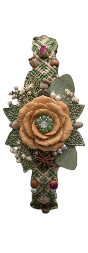 Pure Earth Botanical Rose and Leaf Sacred Rakhi