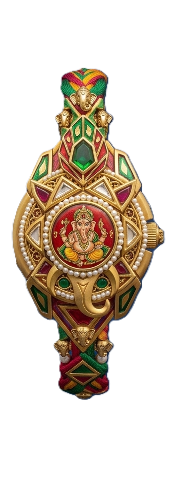 Royal Ganesha Crown Jewel Watch-Rakhi