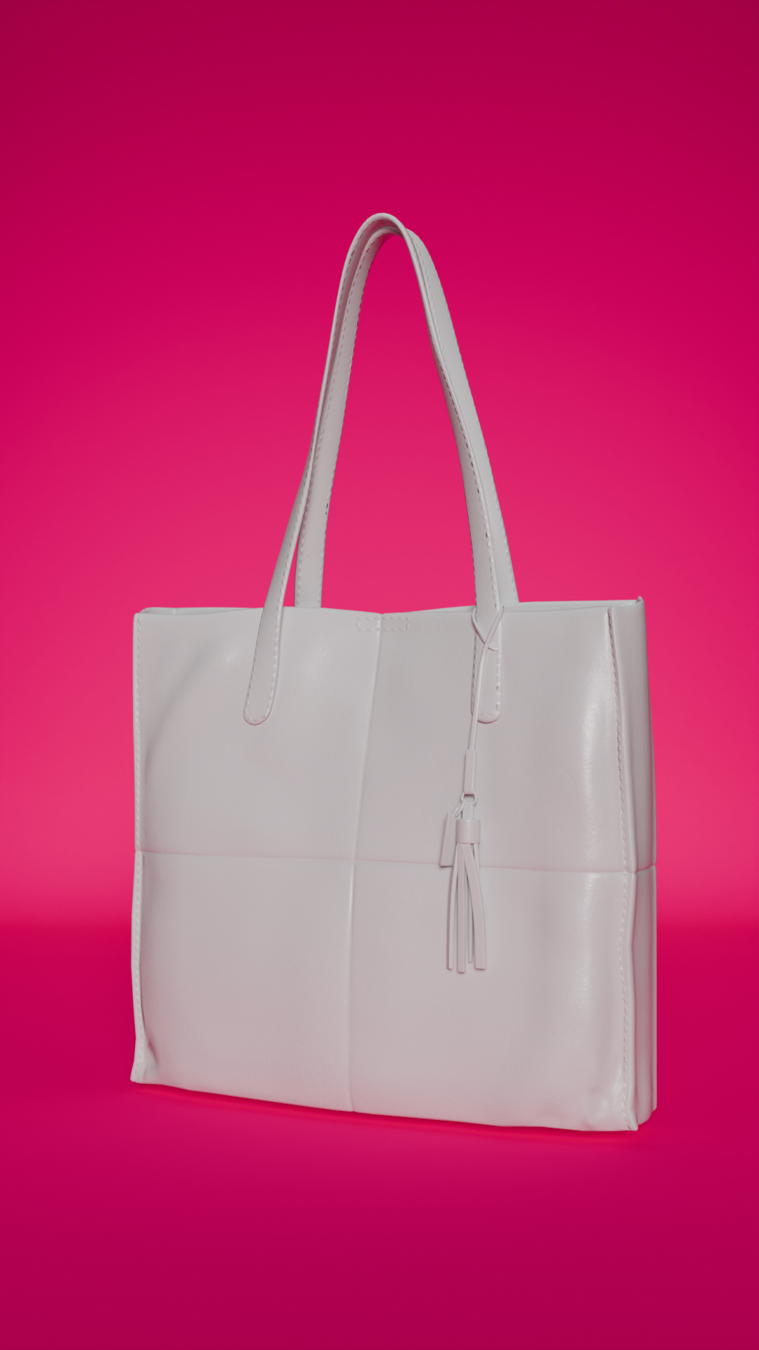 White Color Full Grain Cowhide Leather Tote HandBag
