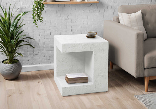 ACCENT TABLE - 25"H / WHITE INDOOR OR OUTDOOR