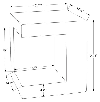 ACCENT TABLE - 25"H / WHITE INDOOR OR OUTDOOR