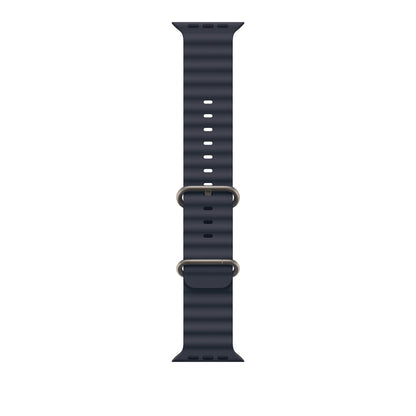 49mm Navy Ocean Band - Natural Titanium Finish