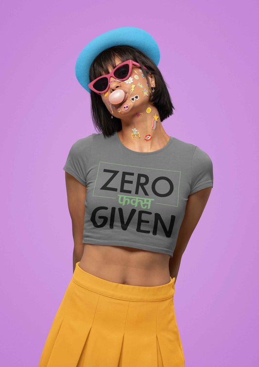 No Fucks Printed Crop Top