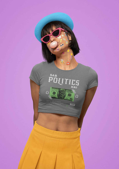 Politics printed Crop Top