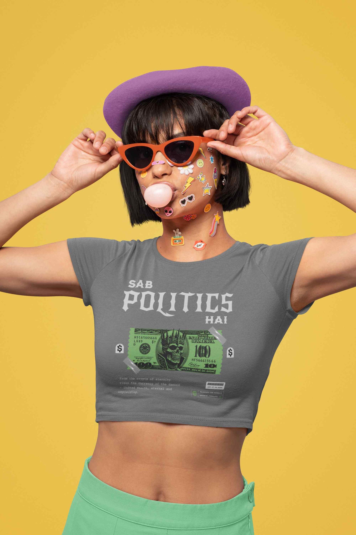 Politics printed Crop Top