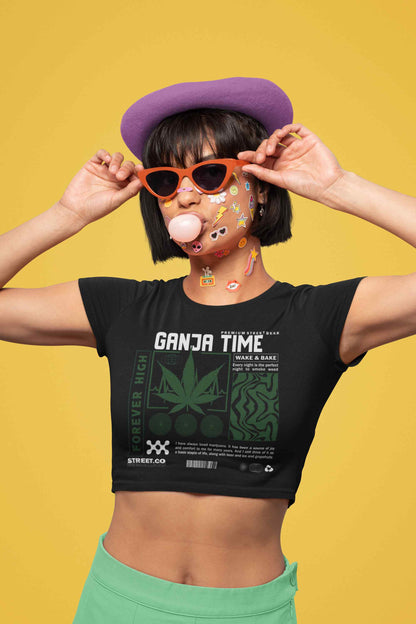 Ganja Print Crop Top