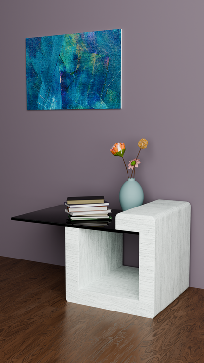 ACCENT TABLE - 25"H / WHITE INDOOR OR OUTDOOR
