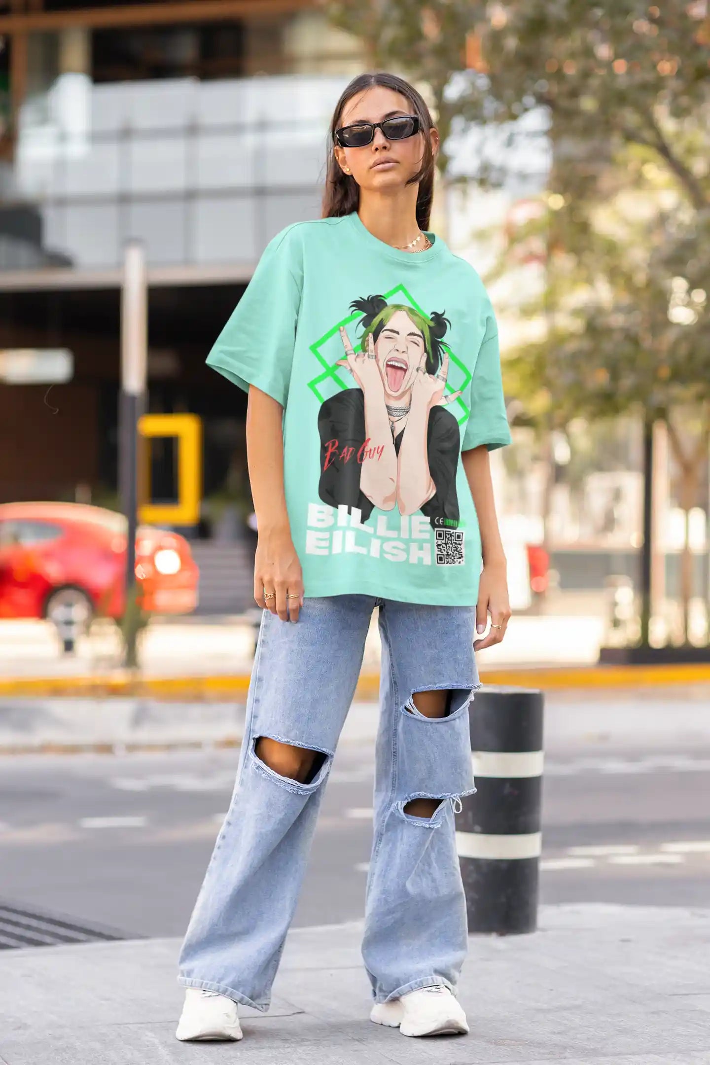 Billie Eilish "Bad Guy" AR Oversized Tshirt