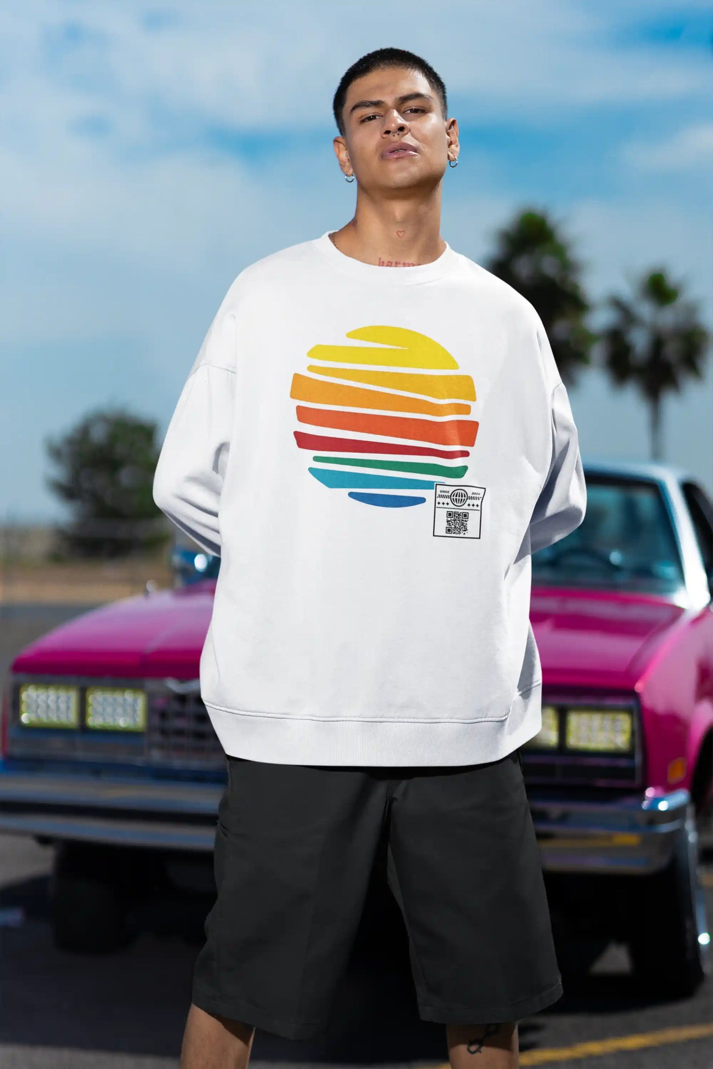 Vibrant Spectrum Stripes AR Sweatshirt