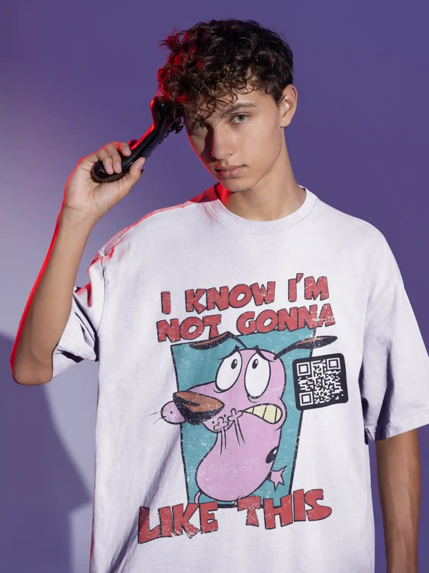 Courage the Cowardly Dog AR Oversized Tshirt