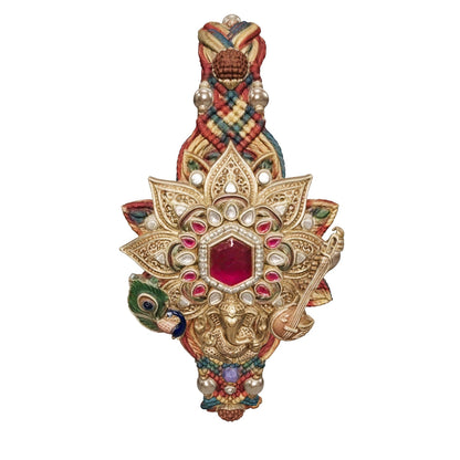 Classic Heritage Gold Ganesha & Peacock Sacred Rakhi