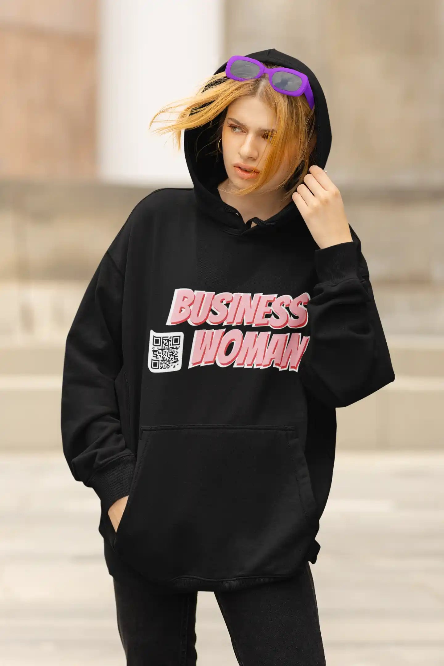 Business Woman Bold AR Hoodie