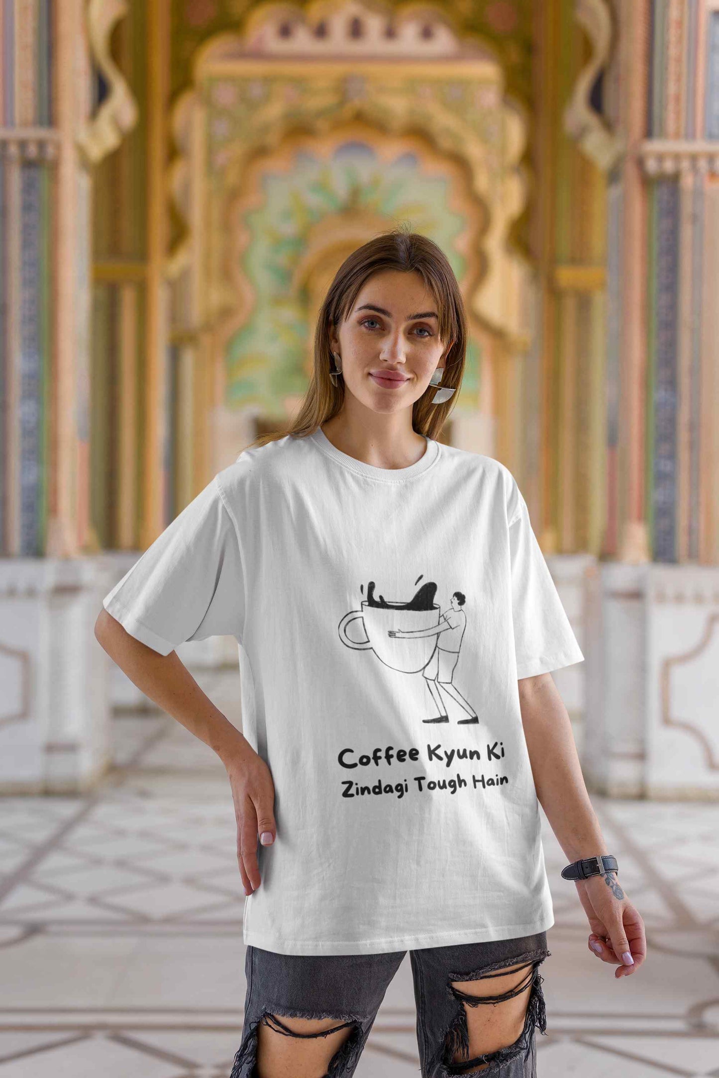 One Cup Coffee Oversized T shirt