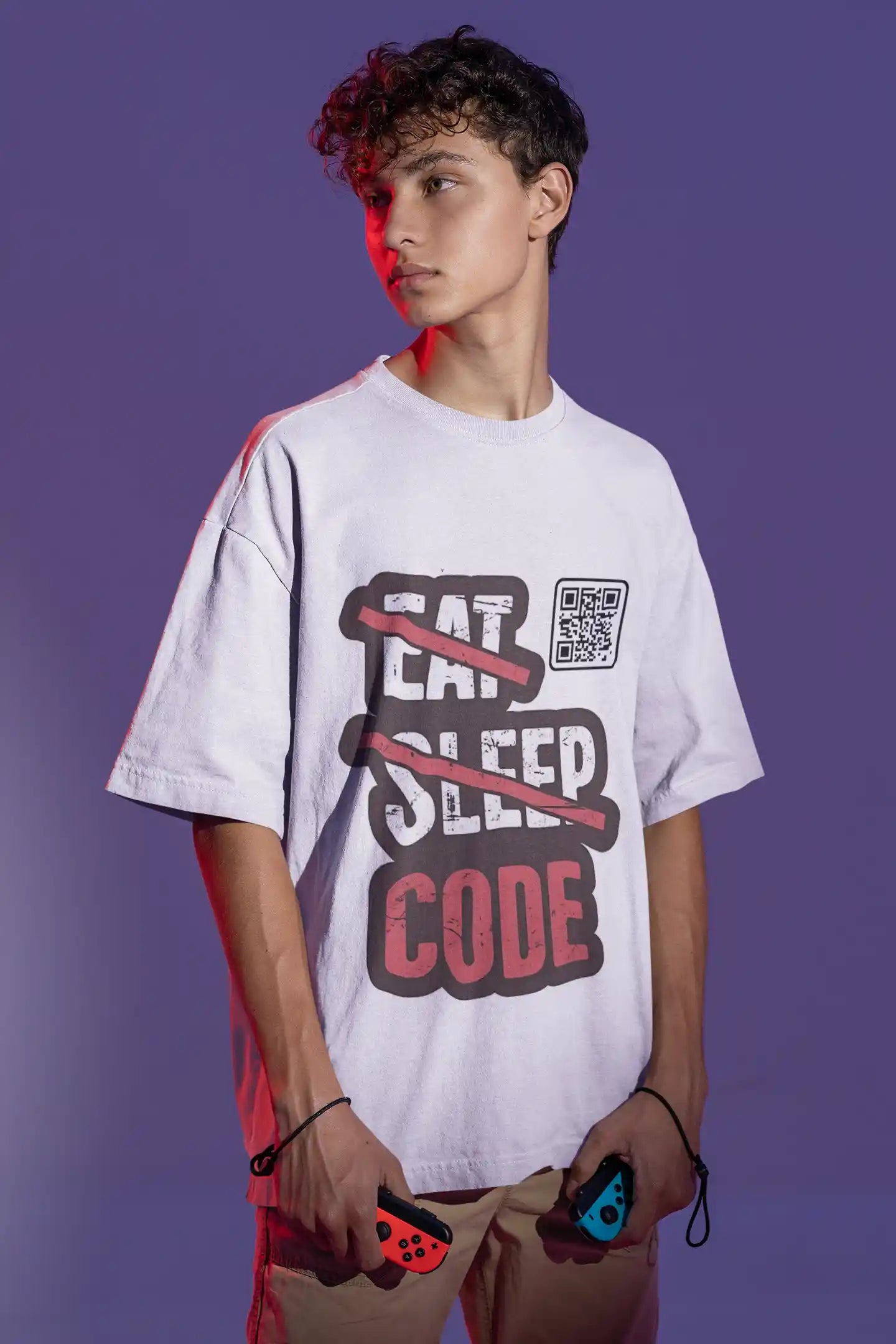 Eat Sleep Code Repeat AR Oversized Tshirt